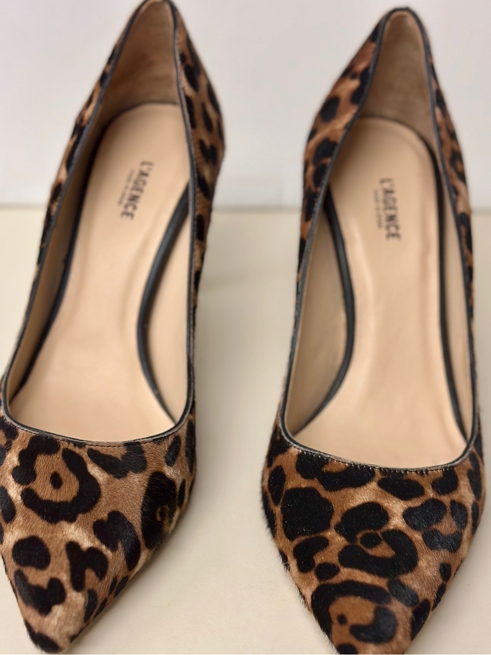 L'AGENCE Leopard-Print Pointed-Toe Pumps - Brown & Black